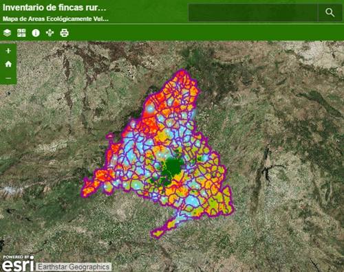 mapa de fincas de bodas en la comunidad de madrid realizado por ecologistas en accion