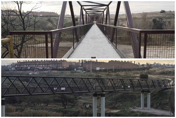 nueva pasarela peatonal entre Parque Coimbra y Parque Guadarrama en Mostoles