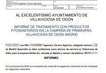 Imagen documento confirmación glifosato campaña 2024 Villaviciosa de Odón
